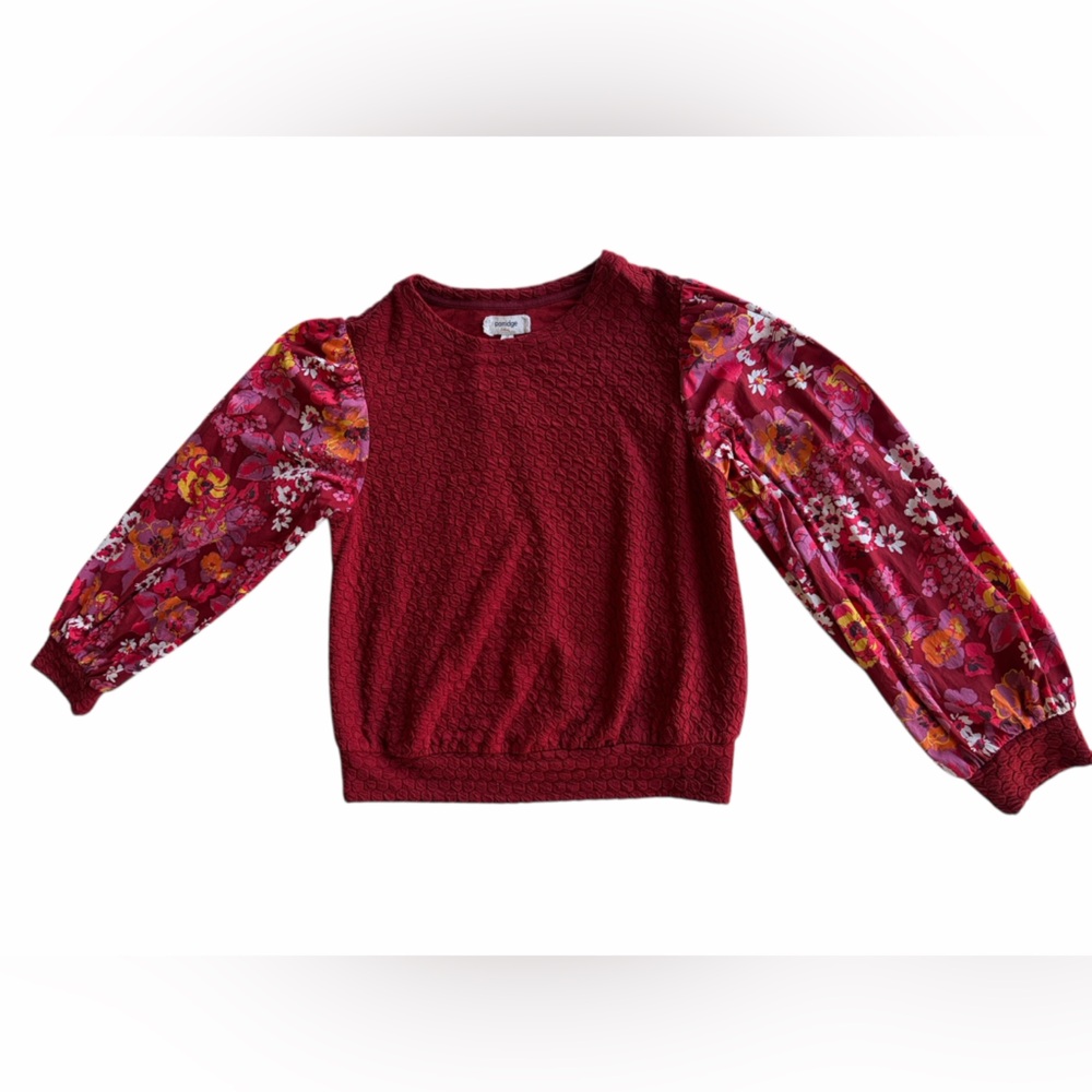 Porridge Textured Crewneck Pullover in Deep Rose